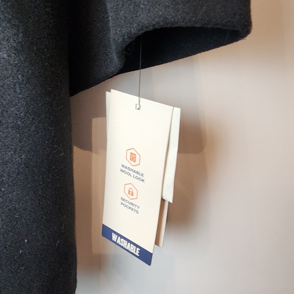 Dockers Men's Black Jacket Henry Wool Blend Top Coat Zipper Button Warm XL - Picture 4 of 13